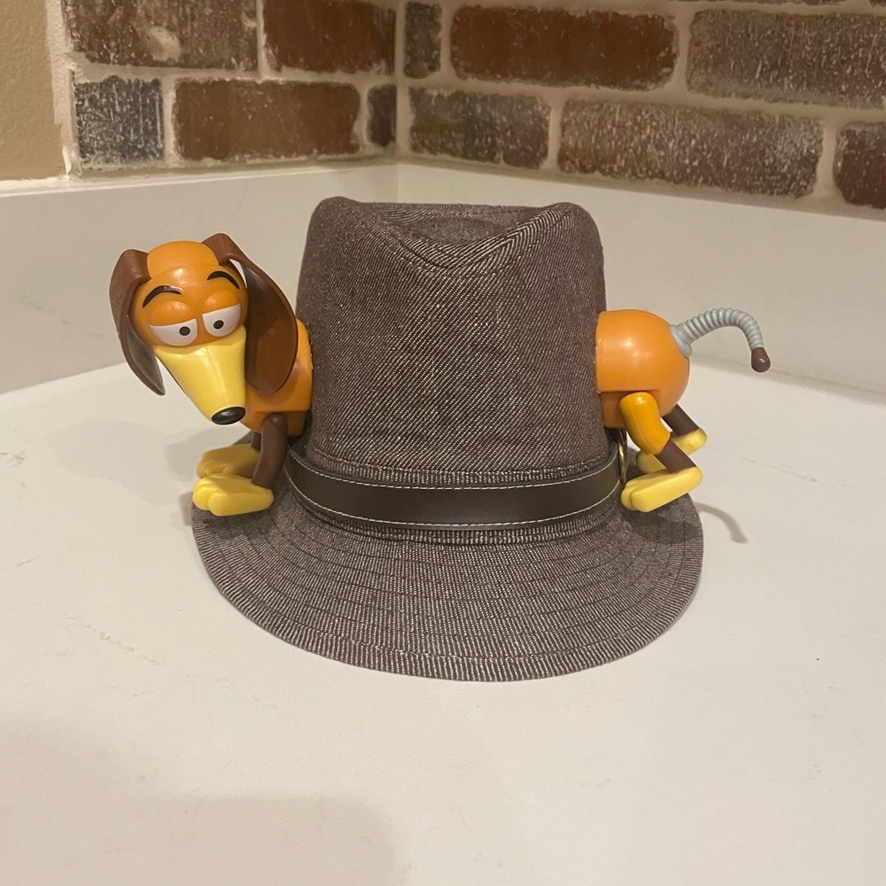 Novelty Toy Story Slinky Hat Accessory on Brown Fedora